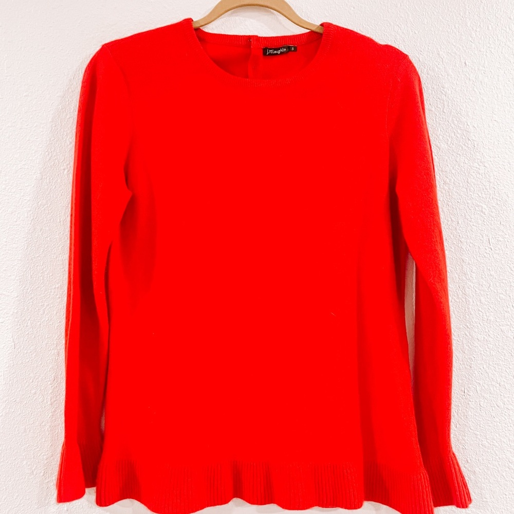 J. McLaughlin red cashmere sweater